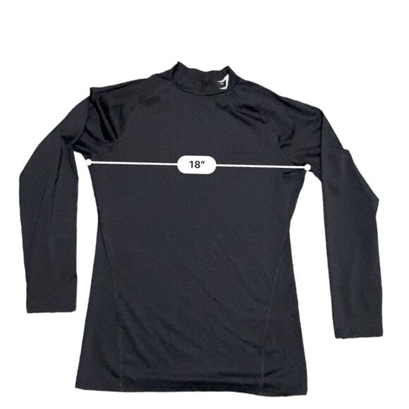 Gymshark Size Large Black Stretch Mock Neck Longsleeve Top - Picture 7 of 8